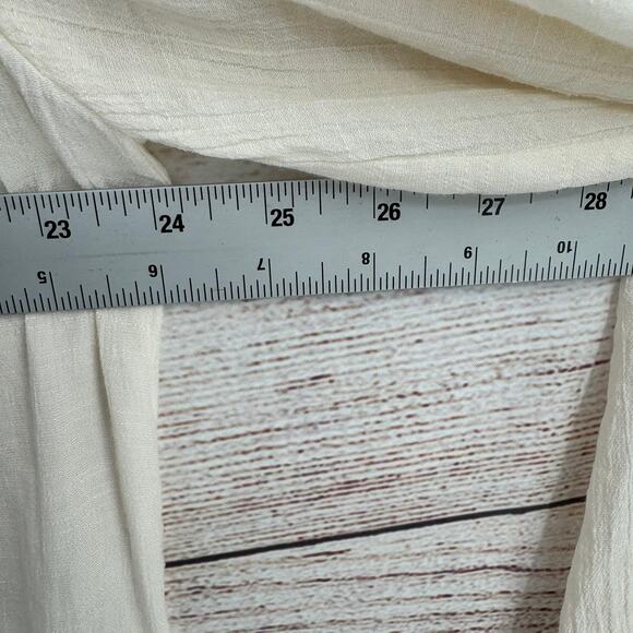 Perch by Blu Pepper Embroidered Blouse Womens 2XL Cream Brown Ruffles - Picture 11 of 13